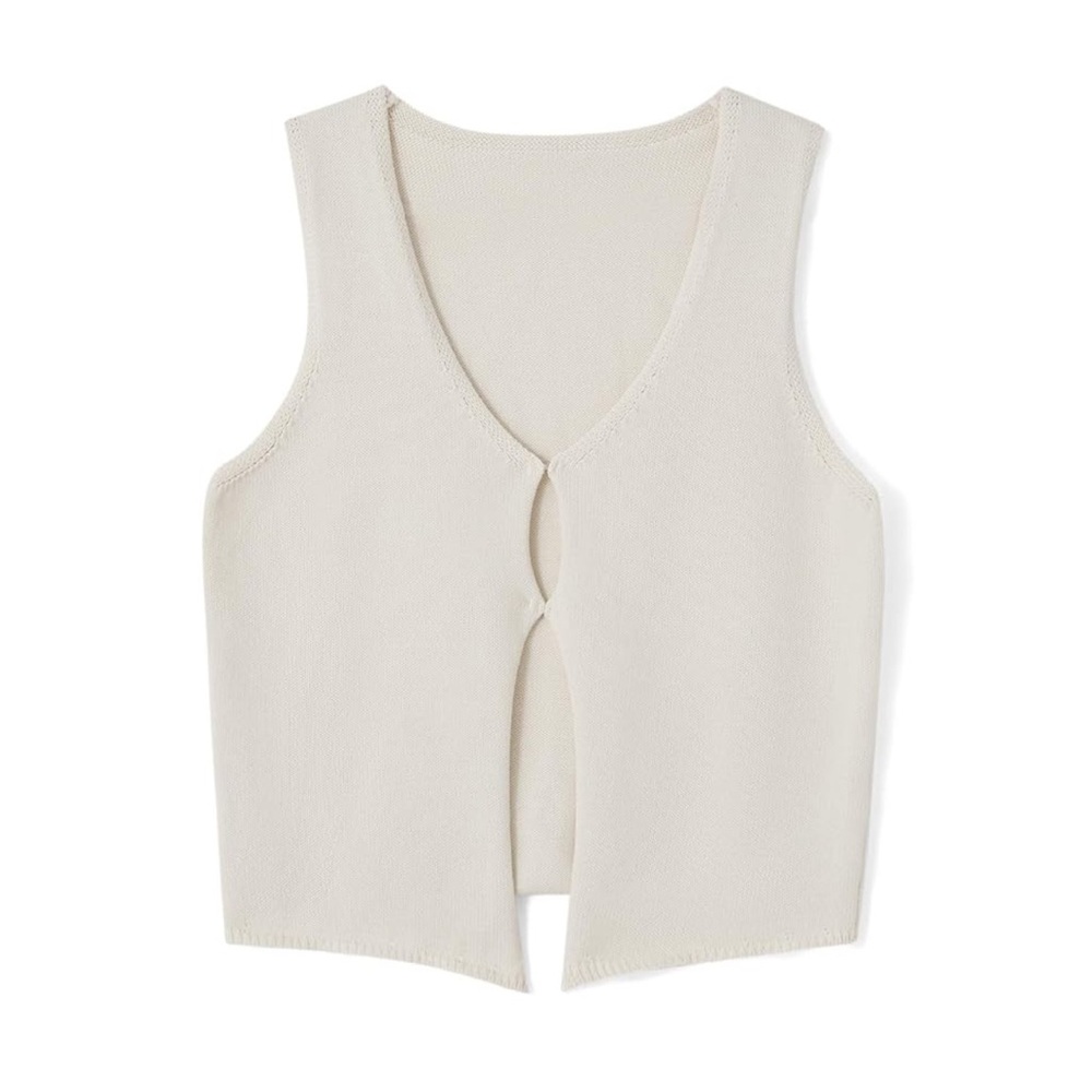 Mimosa boutique Cream Sleeveless Knit Vest
